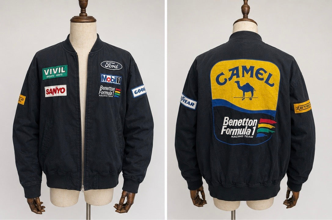 Vintage Benetton Formula 1 Camel Racing Team Bomber Jacket | Ford Zetec-R Era | 1990s F1