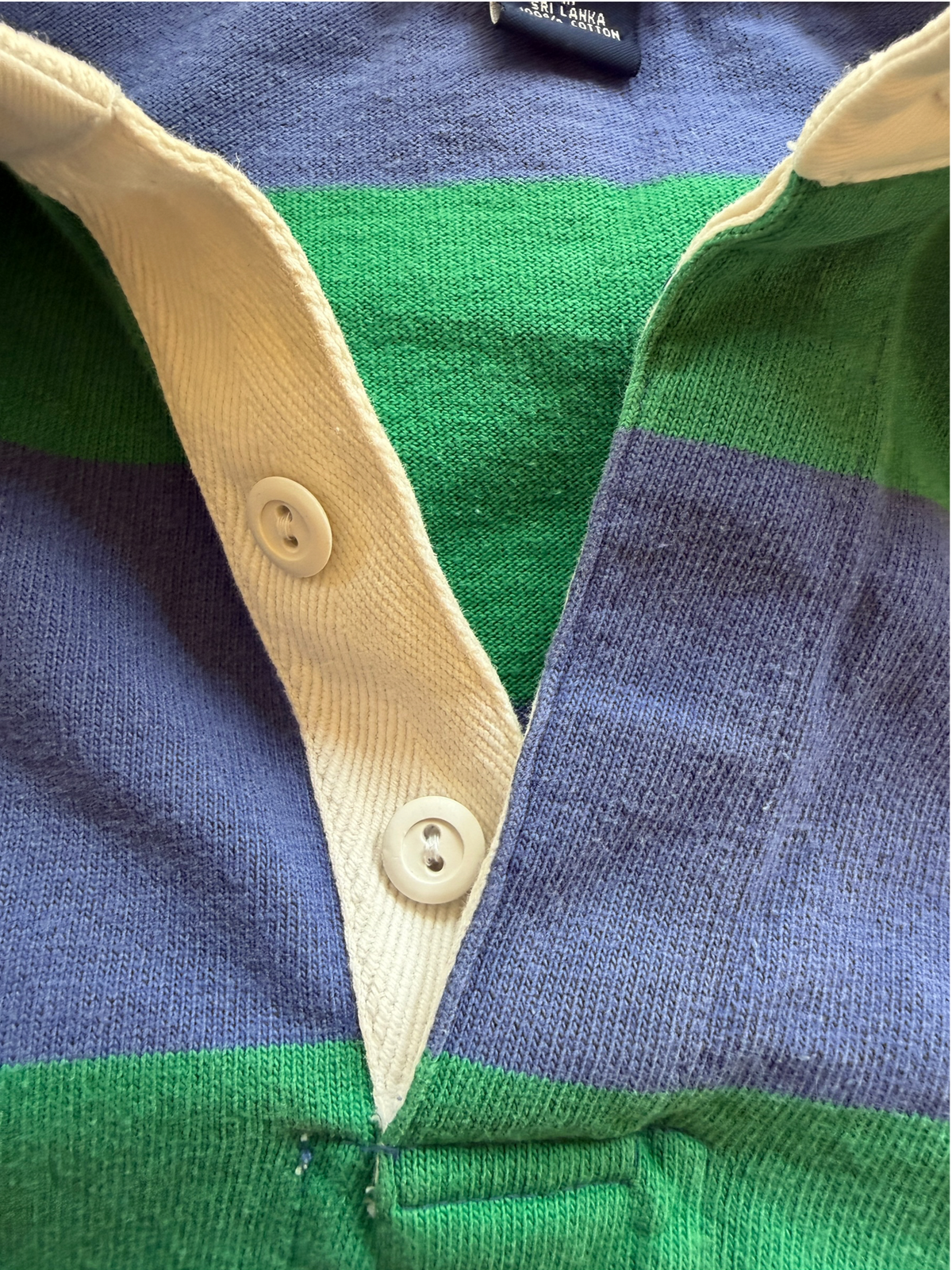 Vintage 1990s Polo Sport Ralph Lauren Striped Rugby Shirt — Large