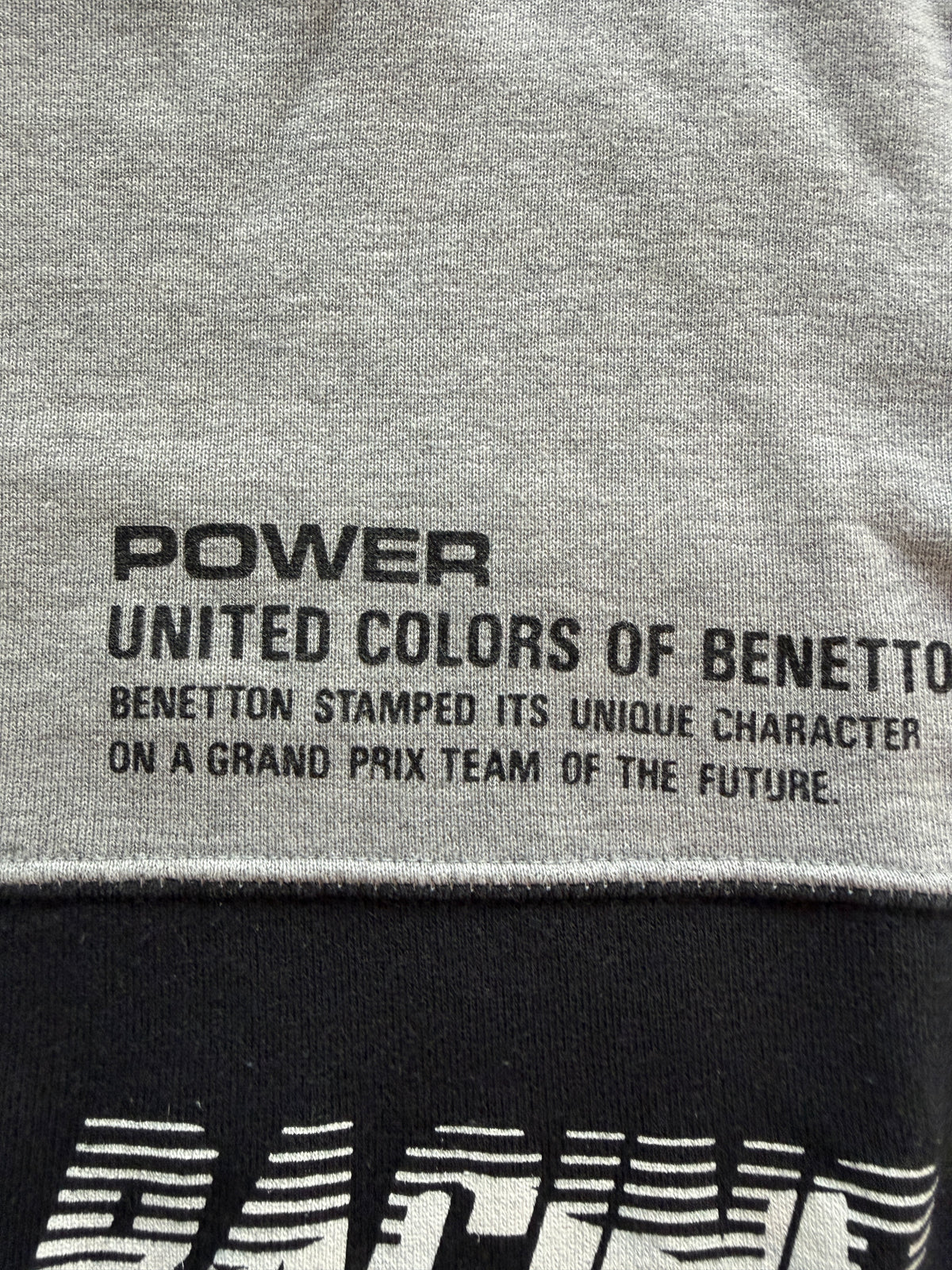 Vintage Benetton Formula 1 Racing Team Crewneck Sweatshirt – Rare BRT Power Racing Graphic – Made in Italy Era