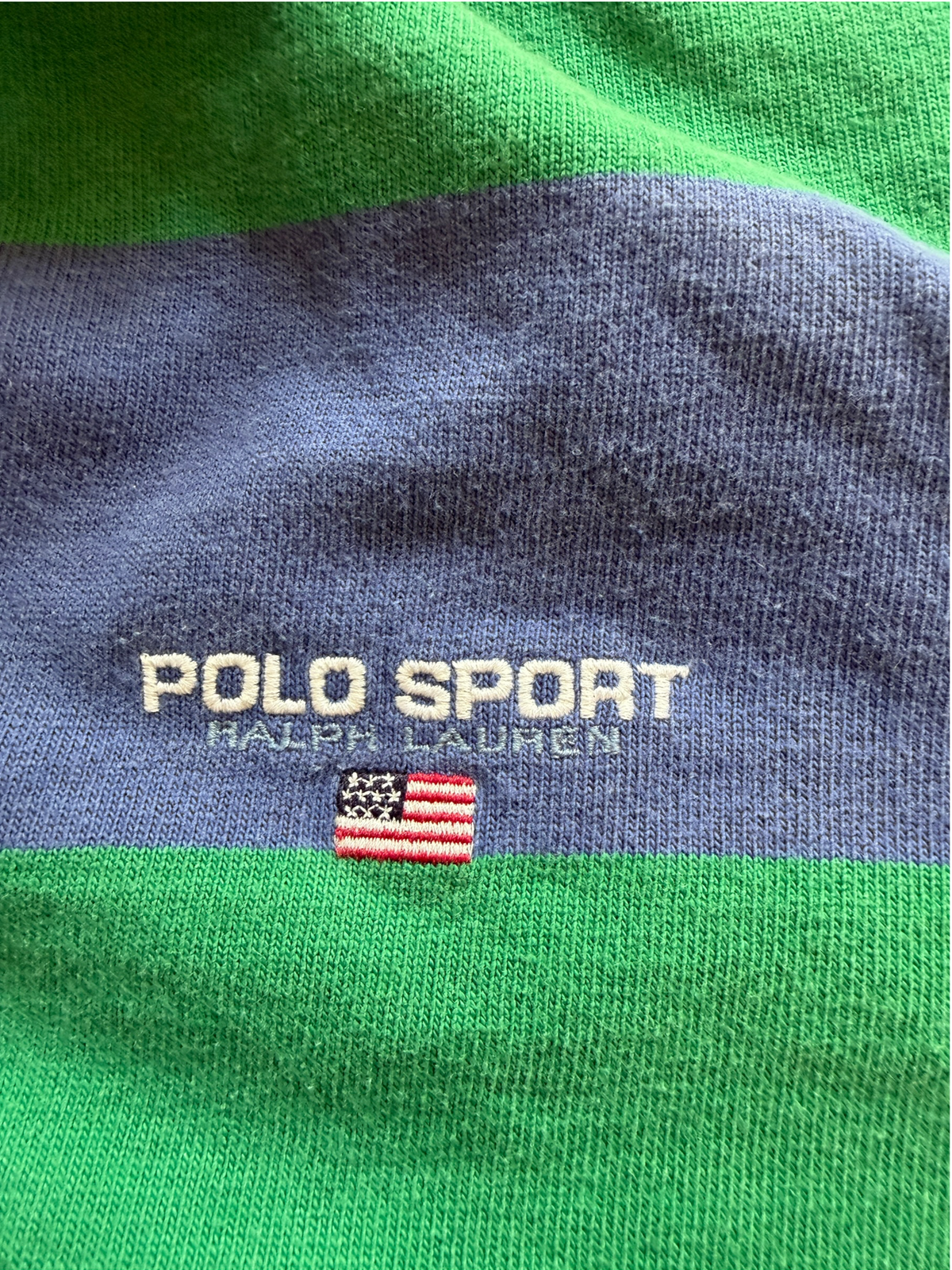 Vintage 1990s Polo Sport Ralph Lauren Striped Rugby Shirt — Large