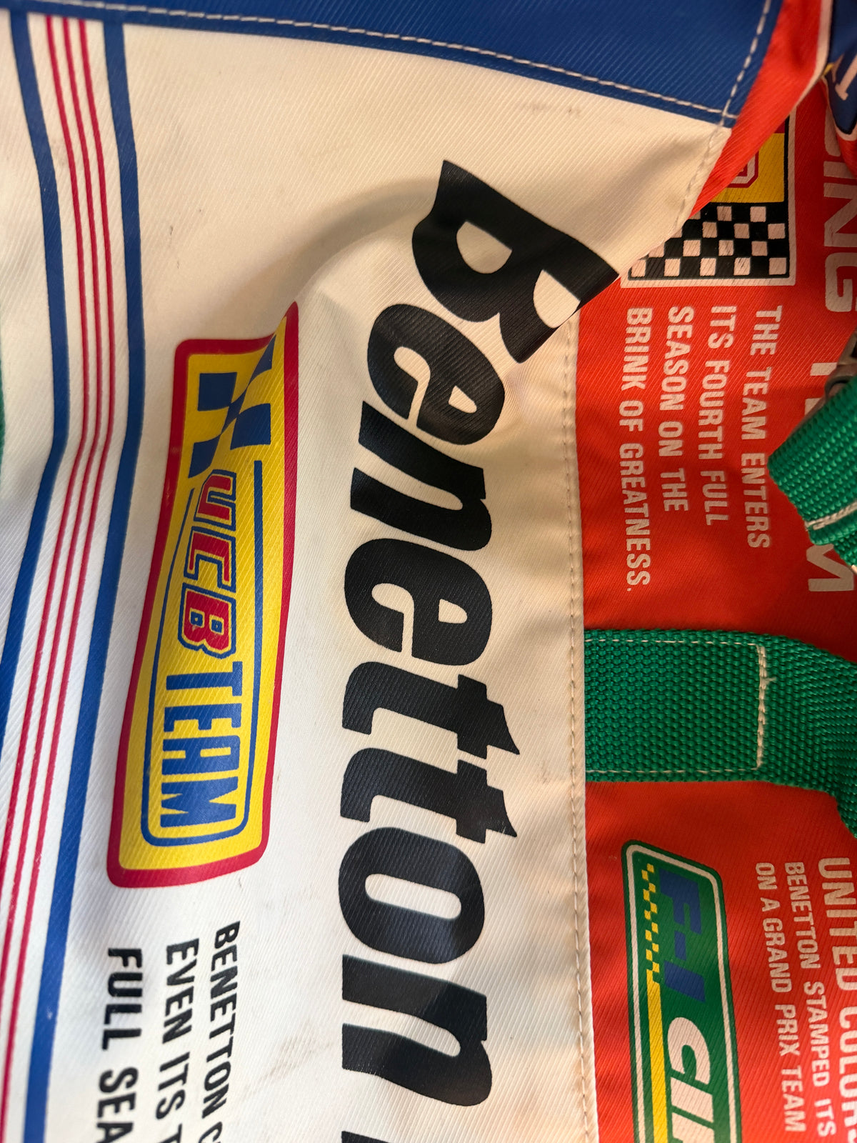 Benetton Formula 1 Racing Team Barrel Bag — 1989