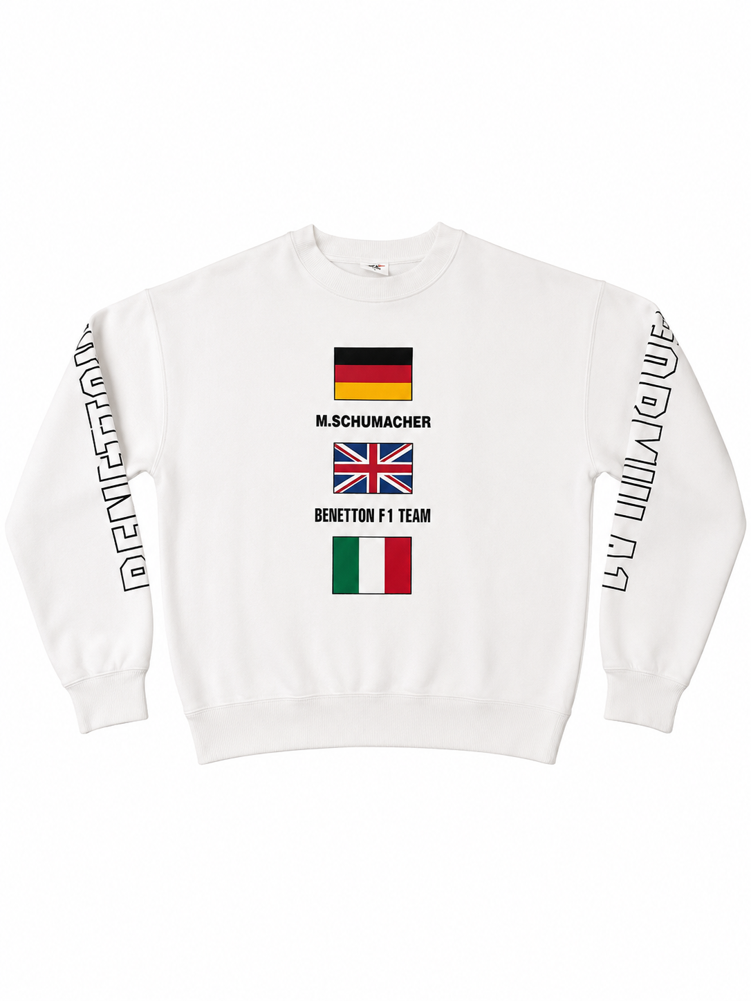 Vintage Benetton Formula 1 Team Michael Schumacher Crewneck Sweatshirt (Size M)