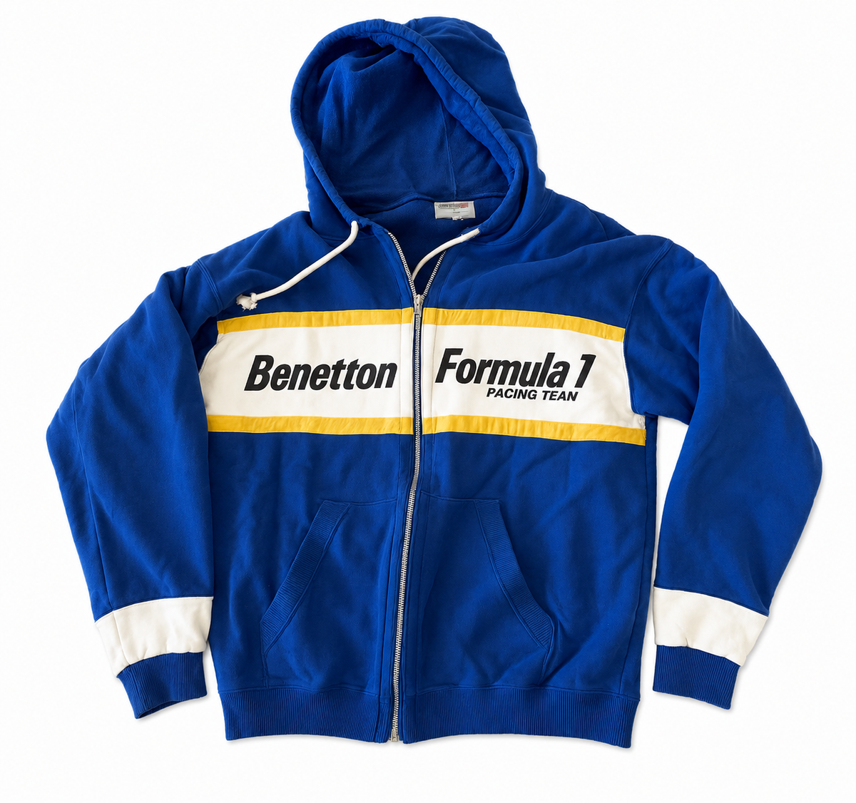 Rare Vintage Benetton Formula 1 Racing Team Full-Zip Hoodie | Size Medium