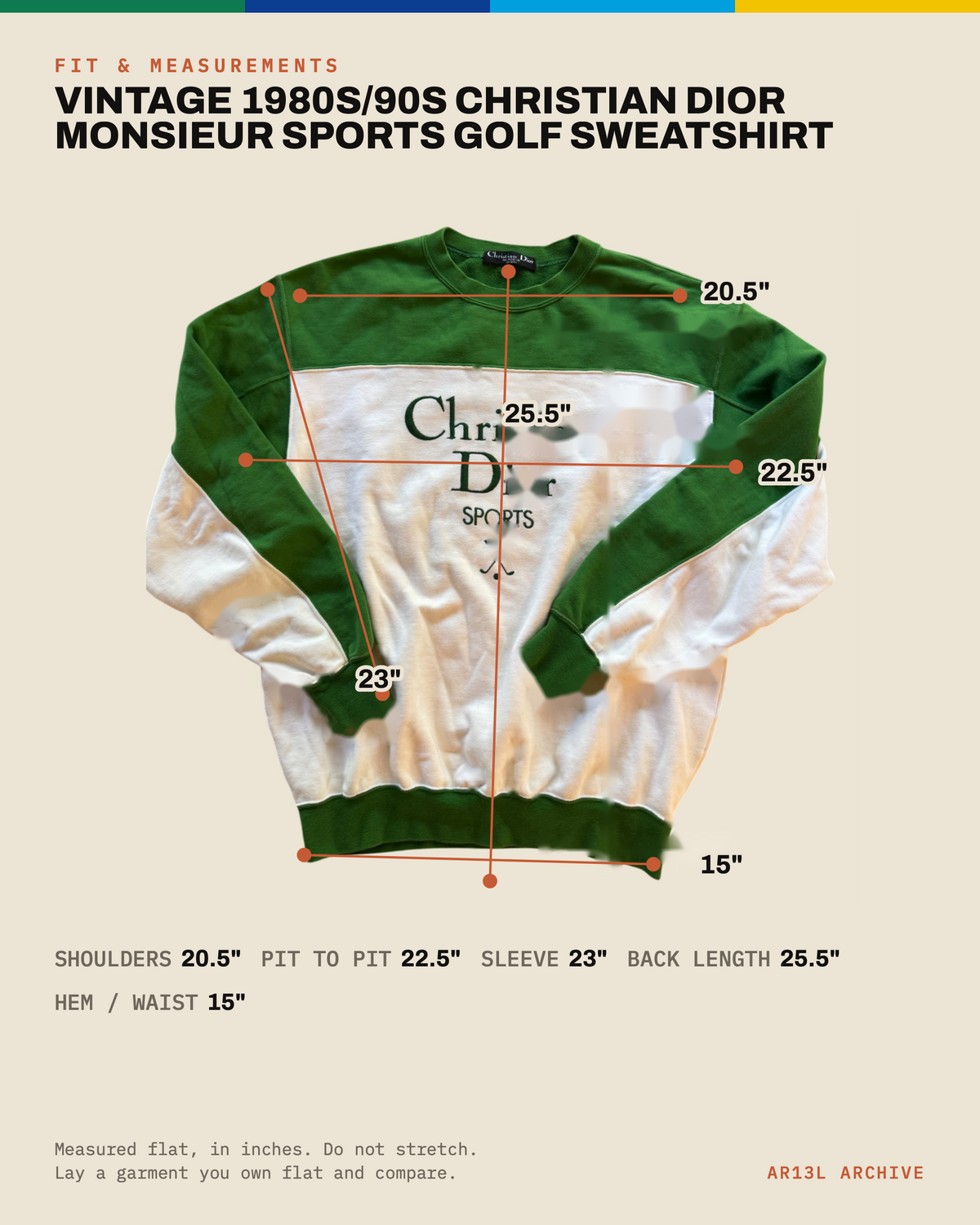 Vintage 1980s/90s Christian Dior Monsieur Sports Golf Sweatshirt