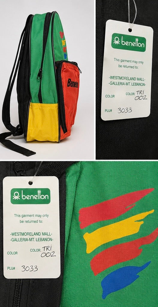 NOS Vintage Benetton Formula 1 Racing Team Backpack w/ Original Retail Tag (c.1989–1993)