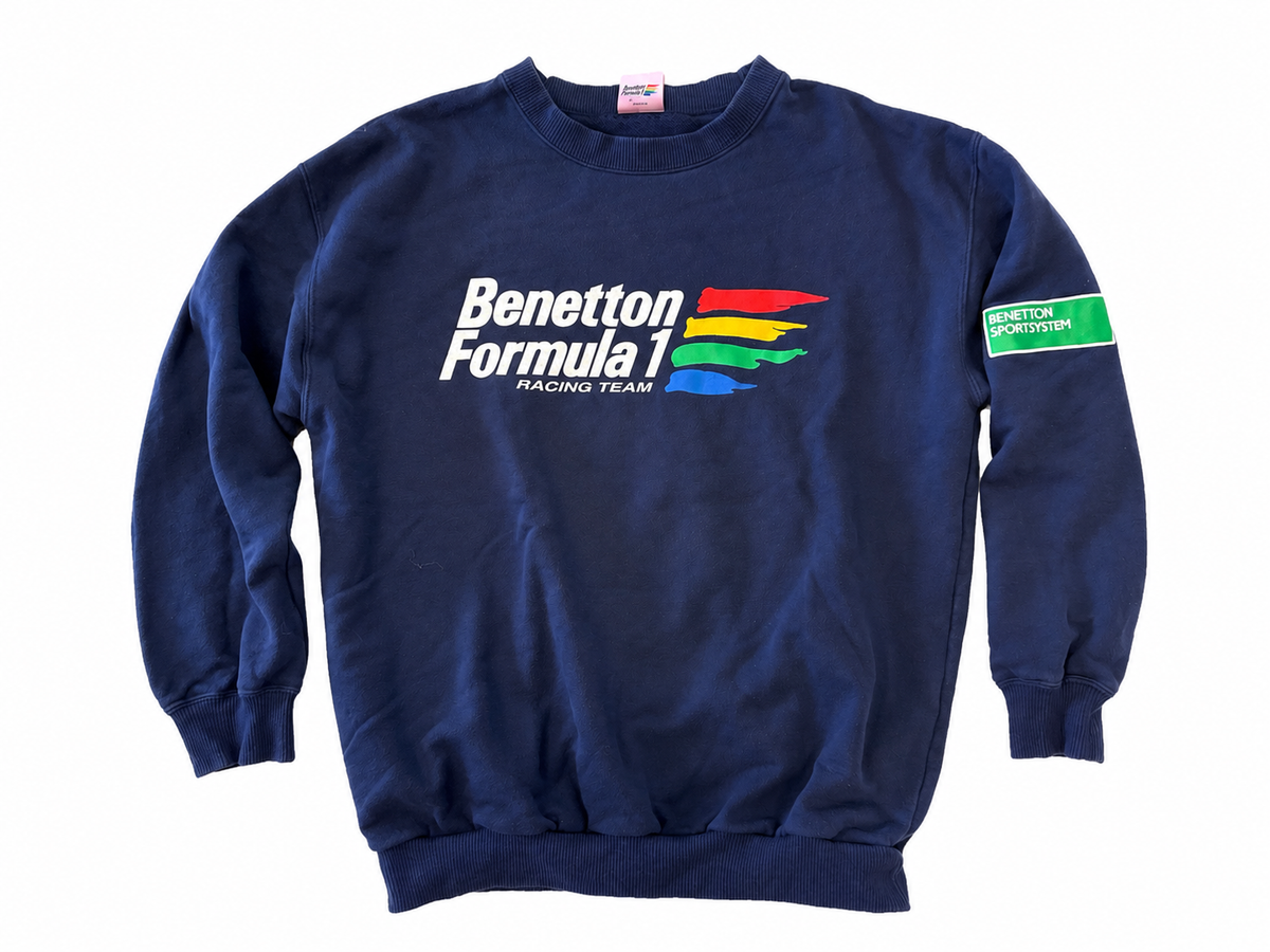 Vintage Benetton Formula 1 Racing Team Crewneck Sweatshirt – Large – Benetton SportSystem