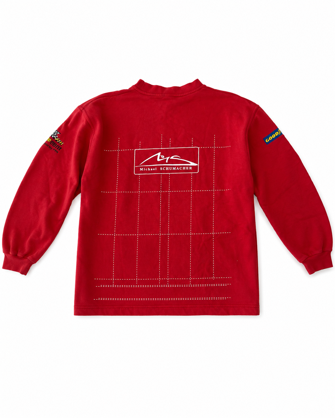 Vintage Michael Schumacher Formula 1 Sponsor Sweatshirt – OMP Racing – Ferrari Era – Red