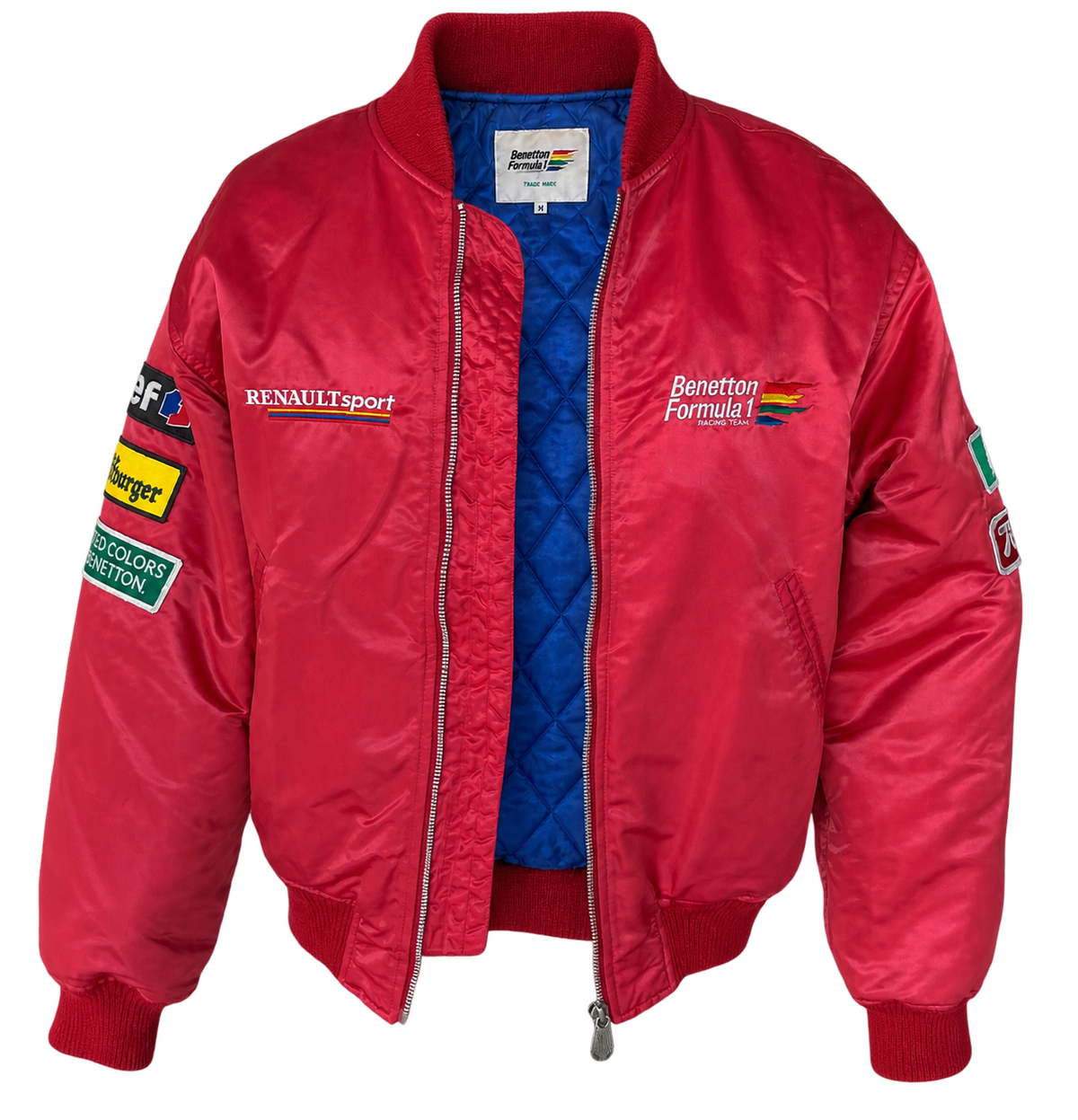 Vintage Benetton Formula 1 Racing Team Renault Sport Bomber Jacket | Size 48 | Late 1990s F1 Heritage Jacket