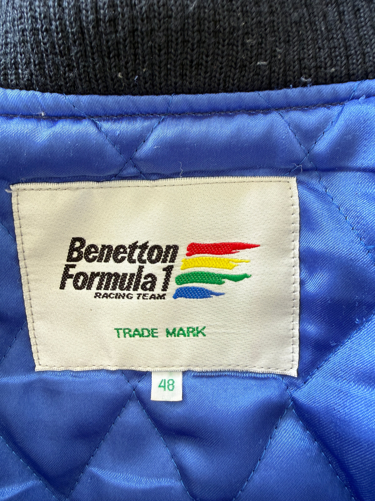 Vintage 1990s Benetton Formula 1 Racing Team × Renault Sport Satin Bomber Jacket