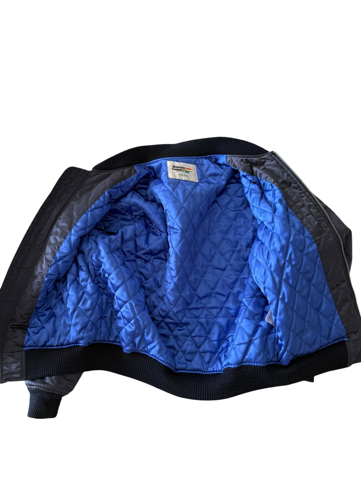 Vintage 1990s Benetton Formula 1 Racing Team × Renault Sport Satin Bomber Jacket
