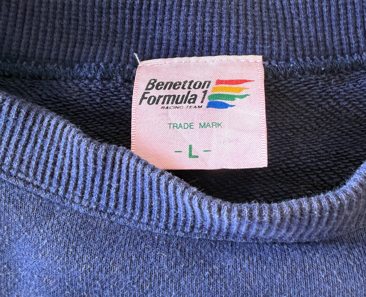 Vintage Benetton Formula 1 Racing Team Crewneck Sweatshirt – Large – Benetton SportSystem